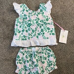 NWT Floral Baby Outfit with Ruffle Details